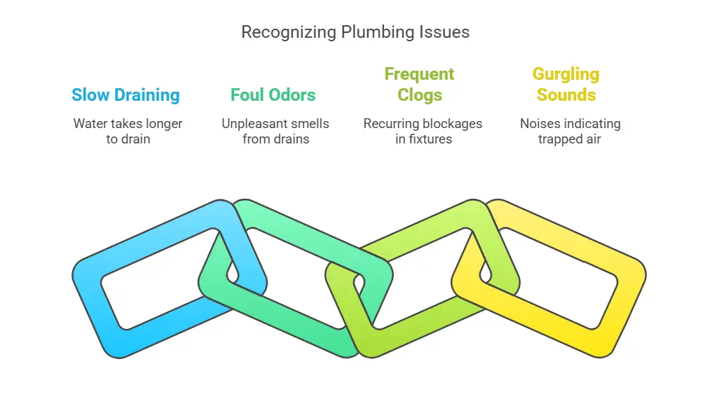Recognizing Plumbing Issues: slow draining, foul odors, frequent clogs, gurgling sounds.